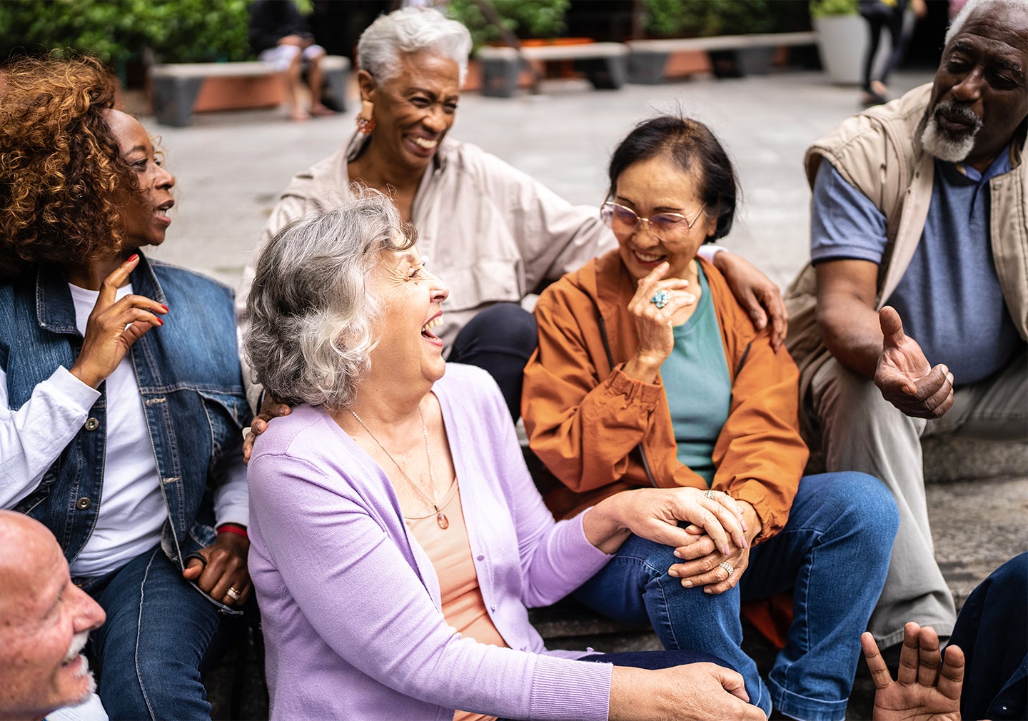 People talking in a group