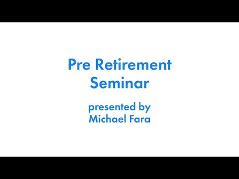 January, 2026 Pre-Retirement Webinar