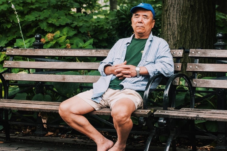 Person sitting on park bench