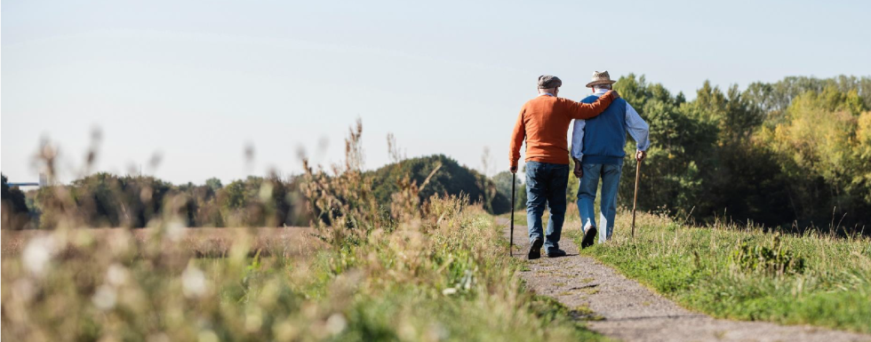 Two people walking