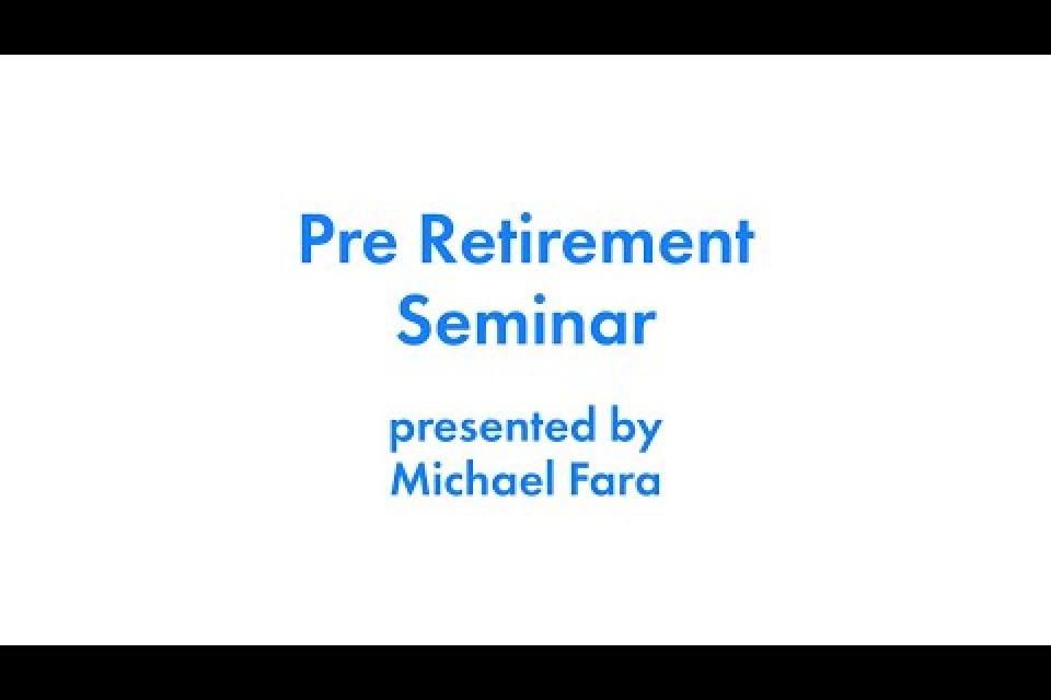 September, 2020 Pre-Retirement Webinar