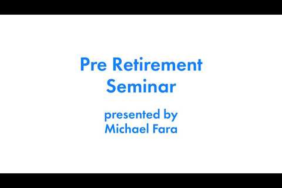 March, 2026 Pre-Retirement Webinar