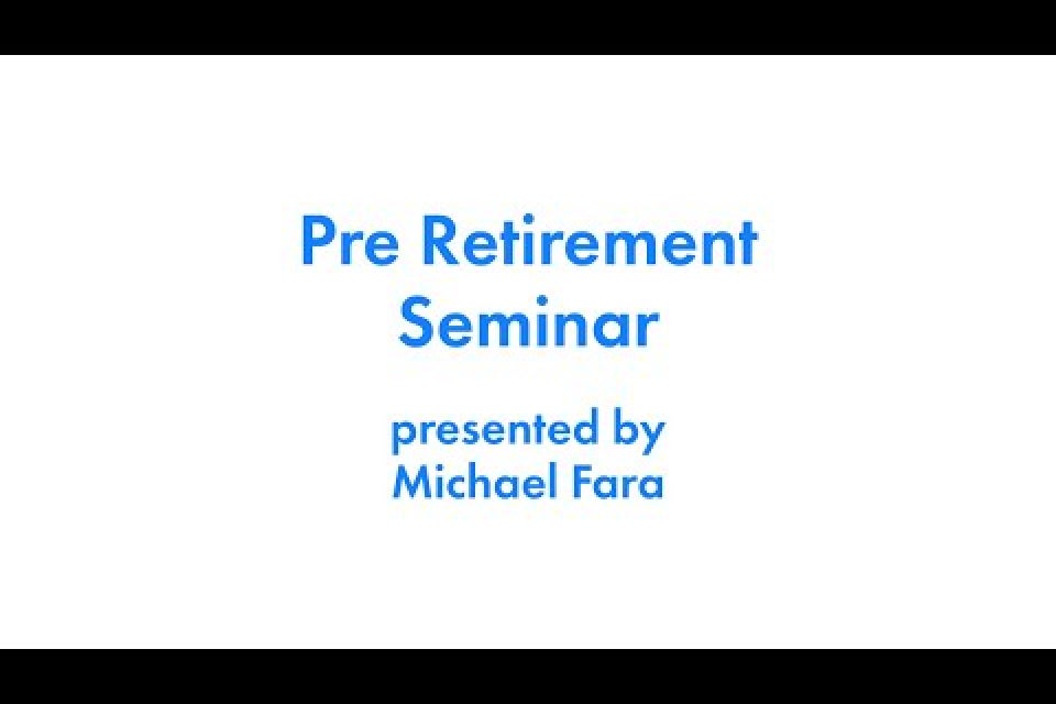 January, 2026 Pre-Retirement Webinar