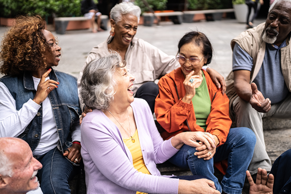 Retiree group talking