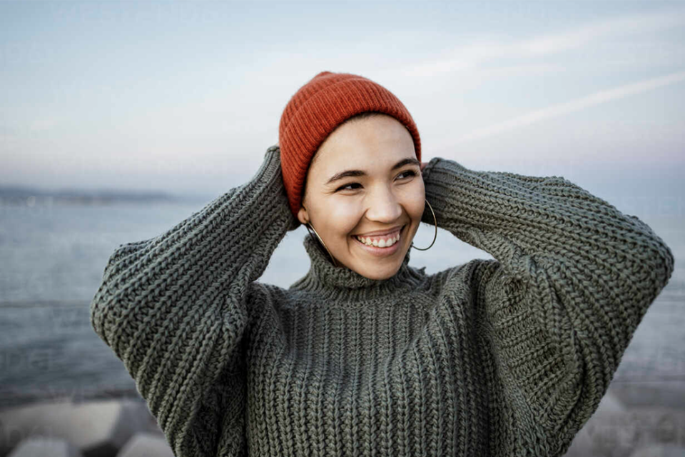 Woman by the seaside