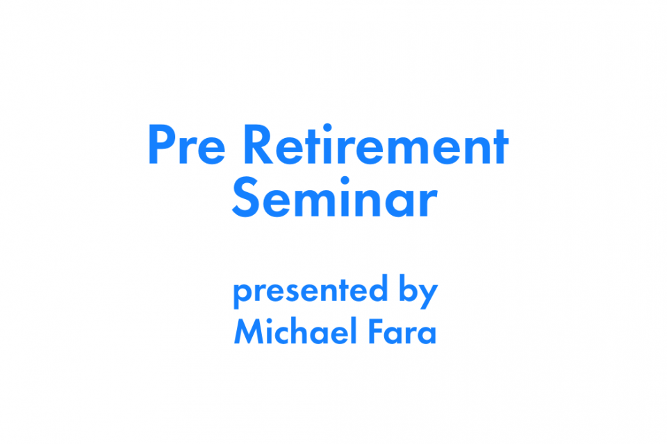December, 2020 Pre-Retirement Webinar
