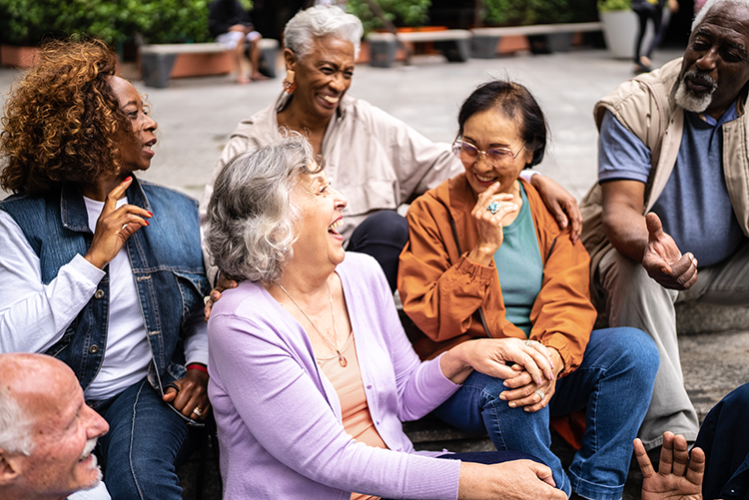Retiree group talking