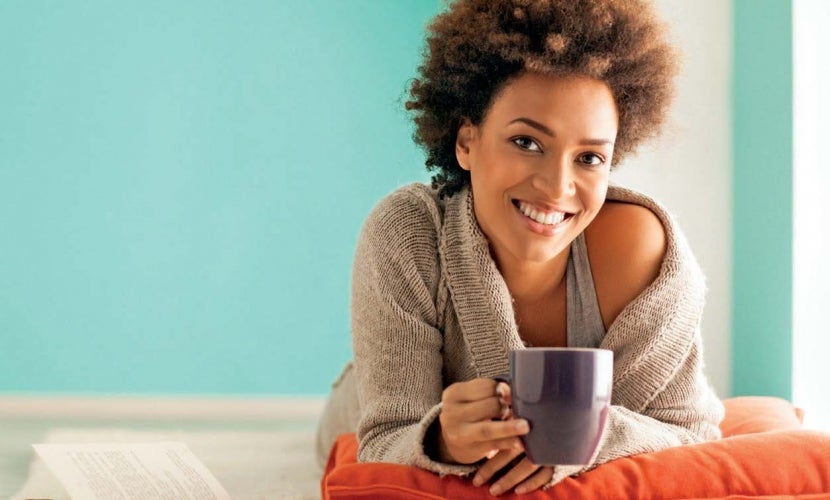 Person drinking coffee