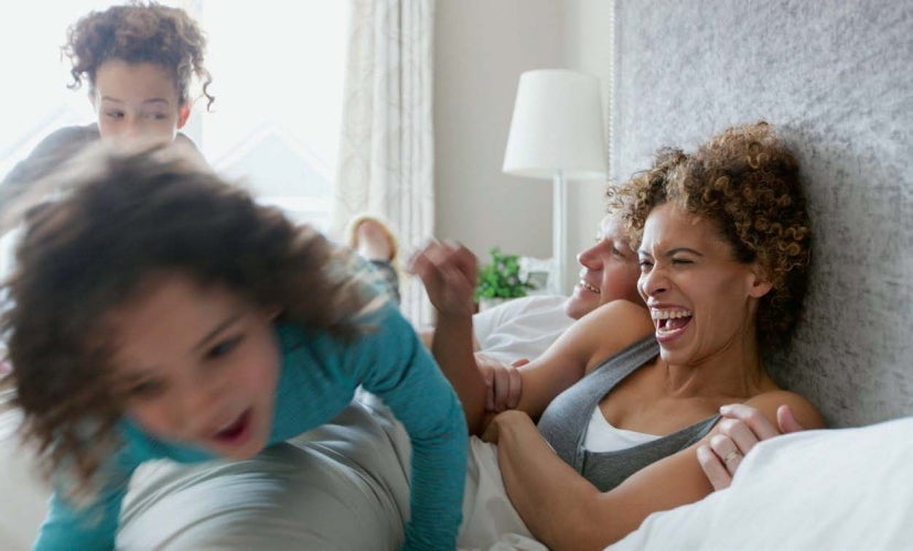 Family in bed
