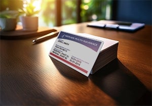 Medicare card on desk